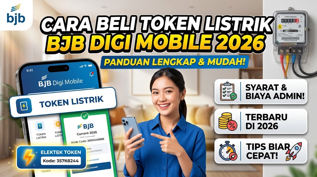 Cara Beli Token Listrik di BJB Digi Mobile 2026, Syarat, Biaya Admin, dan Tips Cepat