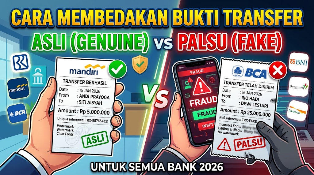 Cara Membedakan Bukti Transfer Asli dan Palsu Untuk Semua Bank 2026