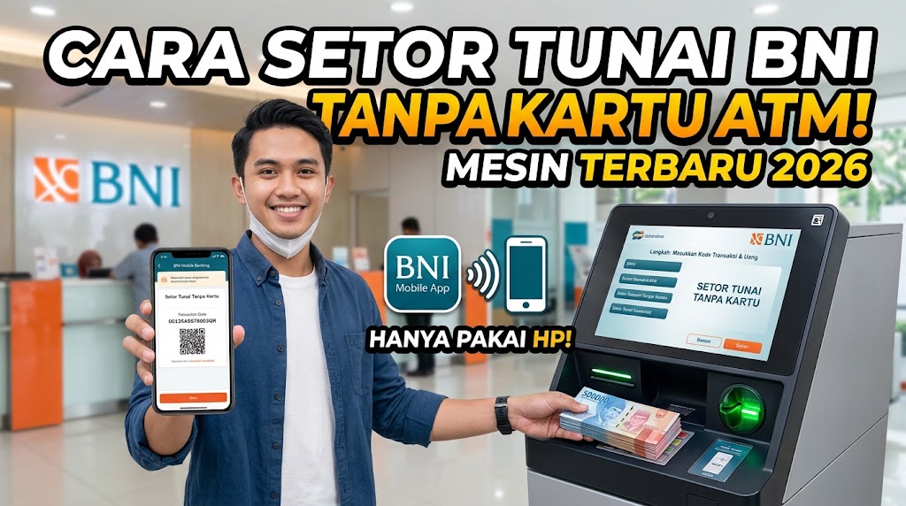 Cara Setor Tunai BNI Tanpa Kartu ATM di Mesin ATM Terbaru 2026