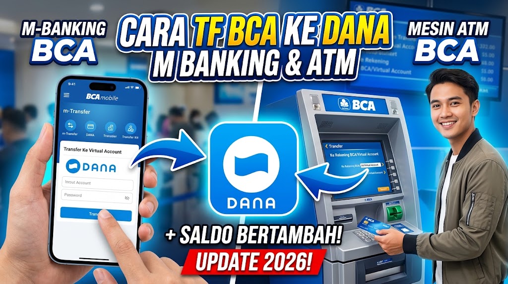 Cara TF BCA ke DANA Lewat M Banking dan Mesin ATM 2026