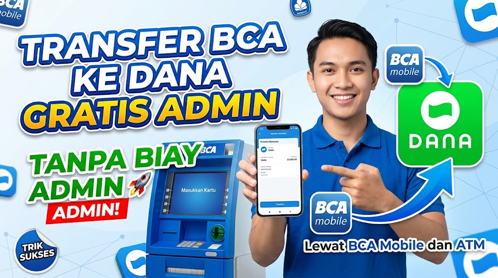 Cara Transfer BCA ke DANA Tanpa Biaya Admin Lewat BCA Mobile dan ATM