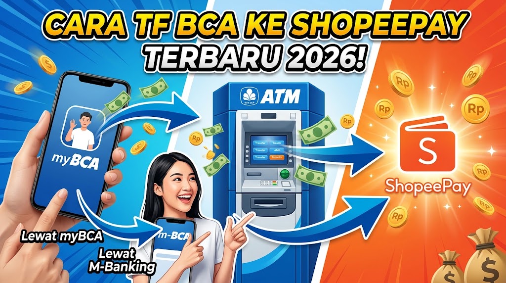TF BCA ke ShopeePay 2026 Lewat myBCA, M-Banking, dan ATM